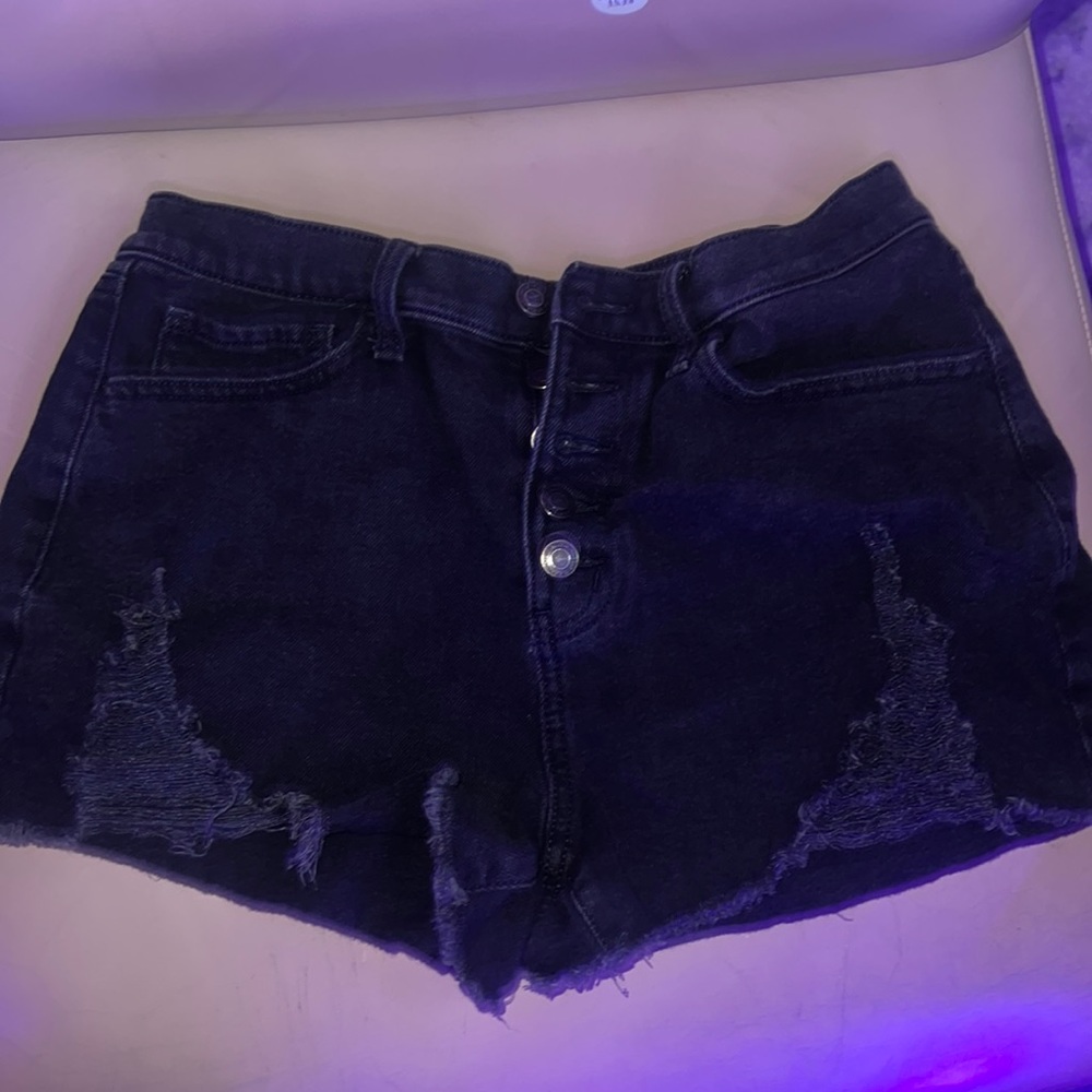 Im selling black jean shorts! They are great metal, and stretchy